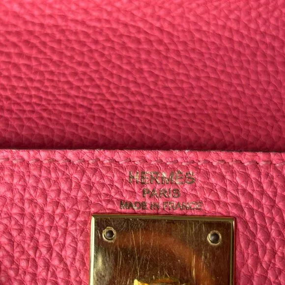 Hermes Pink Togo & Gold Hardware Kelly 28 - Picture 7 of 8